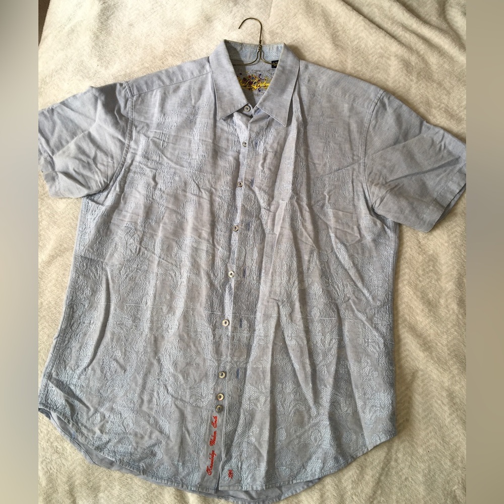 Robert Graham Linen/Cotton Short Sleeve Shirt XL